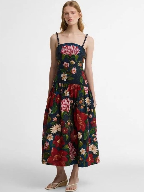 Barbour Dresses & Skirts - BARBOUR X FARM RIO Wild Flower Dress
Navy Floral Spaghetti-Strap Midi Dress